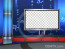 Sport News Studio Set Blue Camera 5