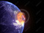 Asteroid Impacts Earth high resolution Image