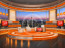 Talk Show Virtual Set Orange -- Camera 1 high resolution
