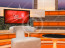 Talk Show Virtual Set Orange -- Camera 7 high resolution