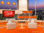 Talk Show Virtual Set Orange -- Camera 4 high resolution