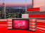 Talk Show Virtual Set Red -- Camera 5
