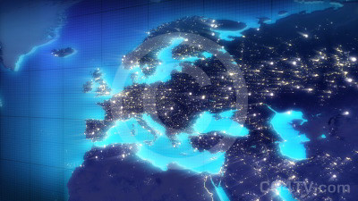 Europe Map Animated Background