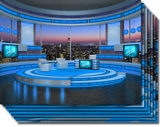 Talk Show Virtual Set Turquoise high resolution