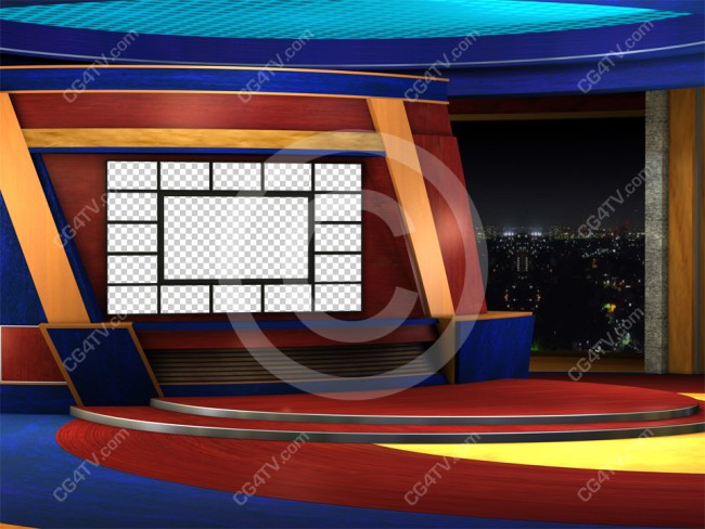 Multi Screen Virtual News Set